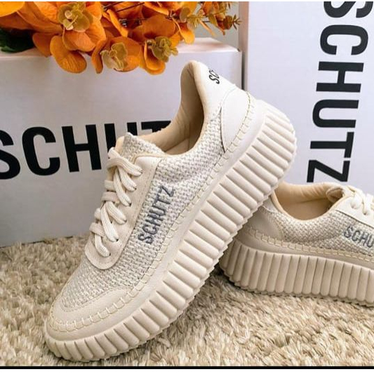 Tênis feminino casual detalhe exclusivo Moda off white confortável elegante estilo leve macio grife