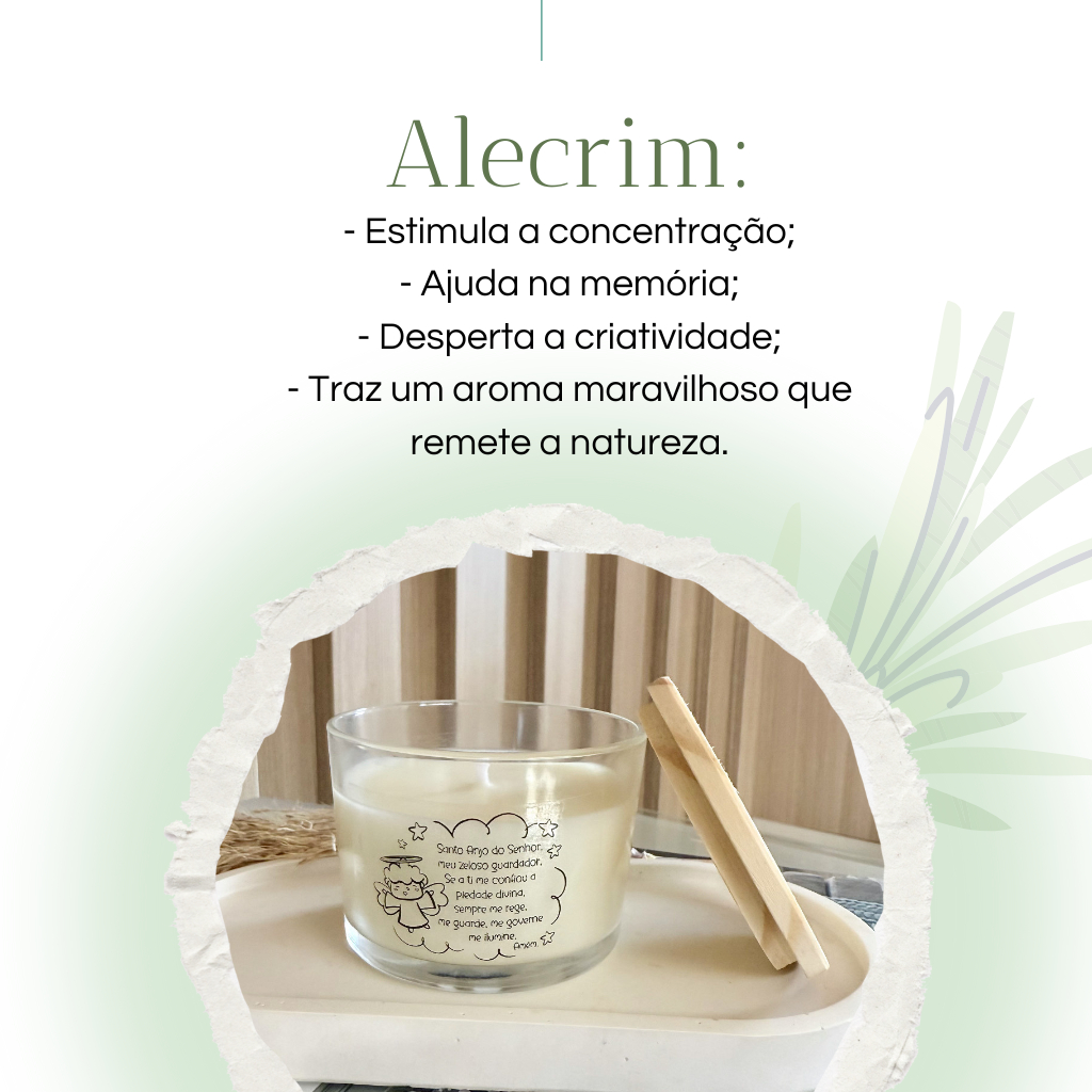 Vela vegana perfumada Oração Anjo da Guarda - 100g
