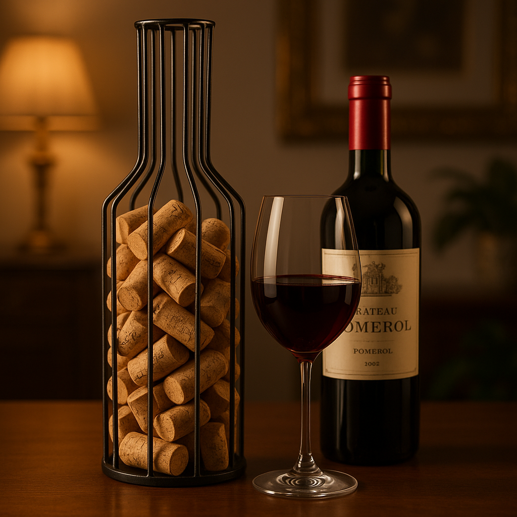 Kit 3 Porta-Rolhas Aramados em Formato Garrafa de Vinho - Preto e Dourado