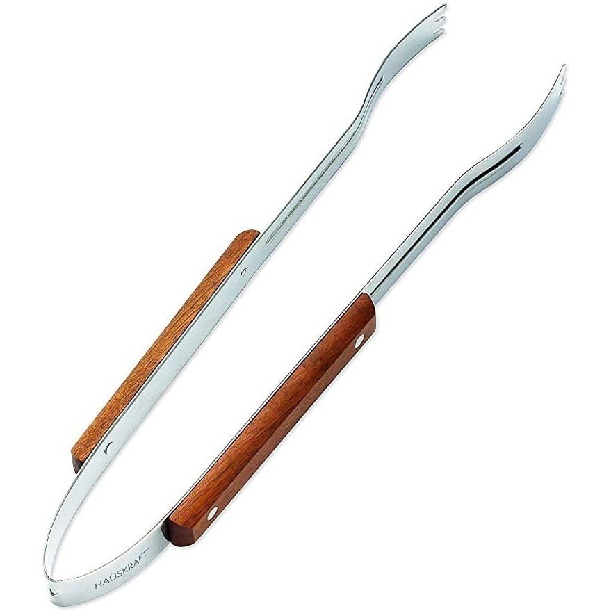 Pegador Para Carne Churrasco Aço Inox E Madeira 38 Cm