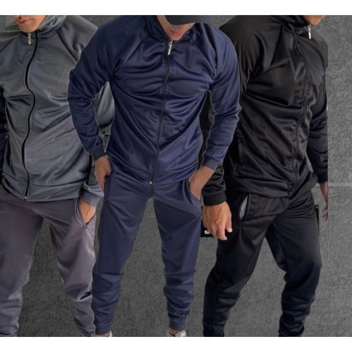 Conjunto blusa e calça masculino de tecido chimpa franelado para inverno