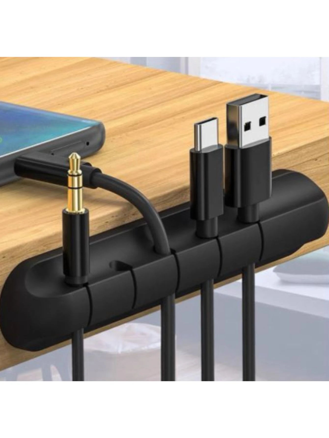 Organizador de Cabos e Fios em Silicone Flexivel para 5 cabos