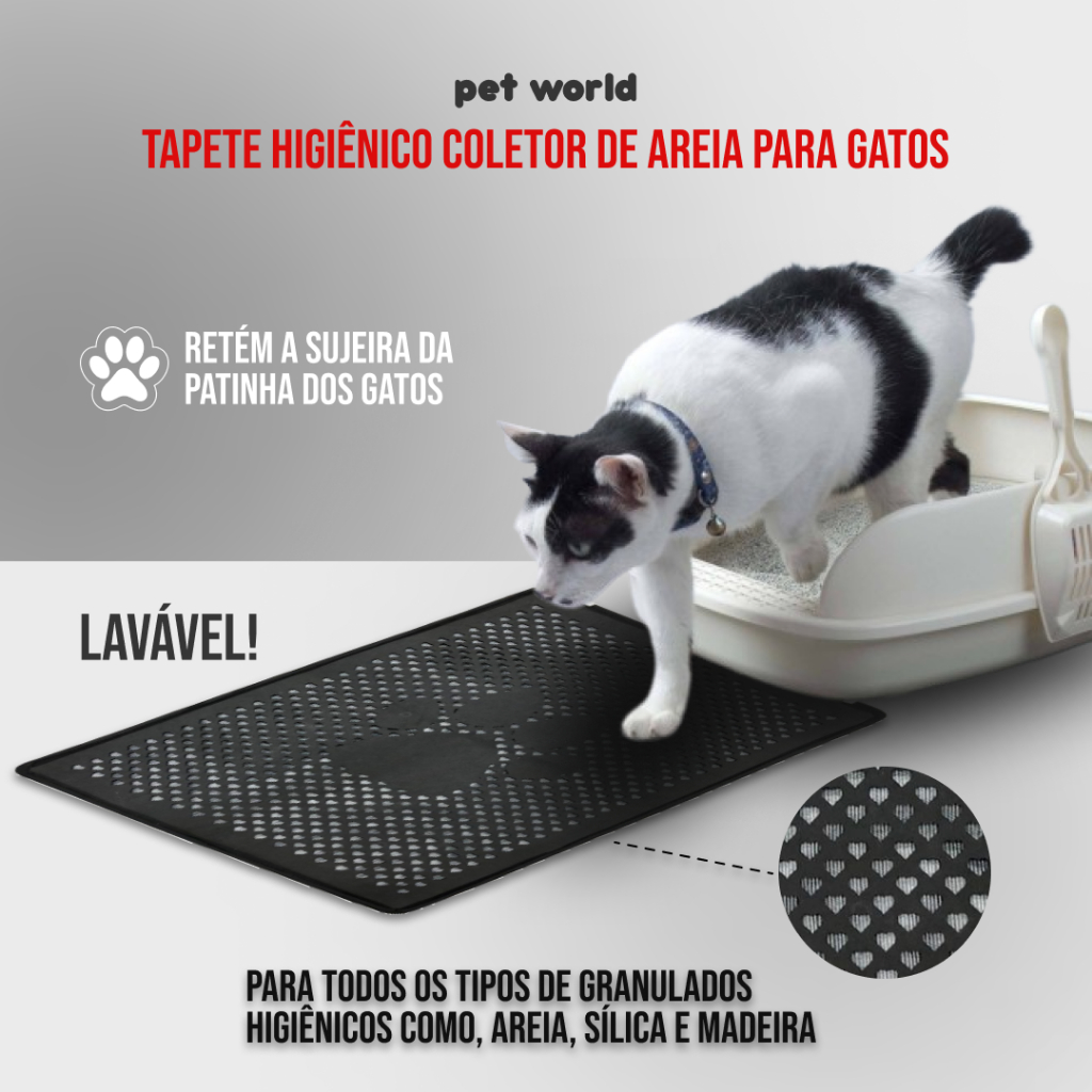 Tapete Coletor de areia Para Gato