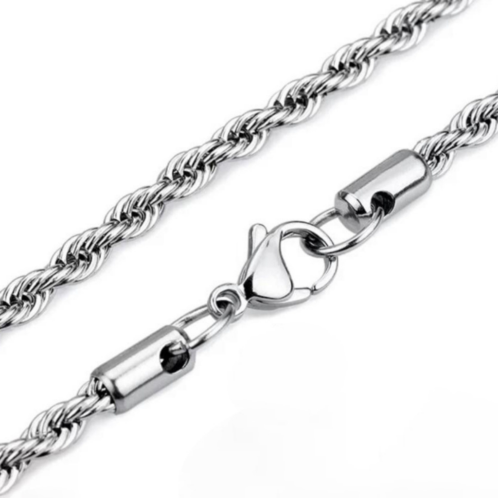 Corrente Masculina Cartier malha torcida em Aço Inoxidável 