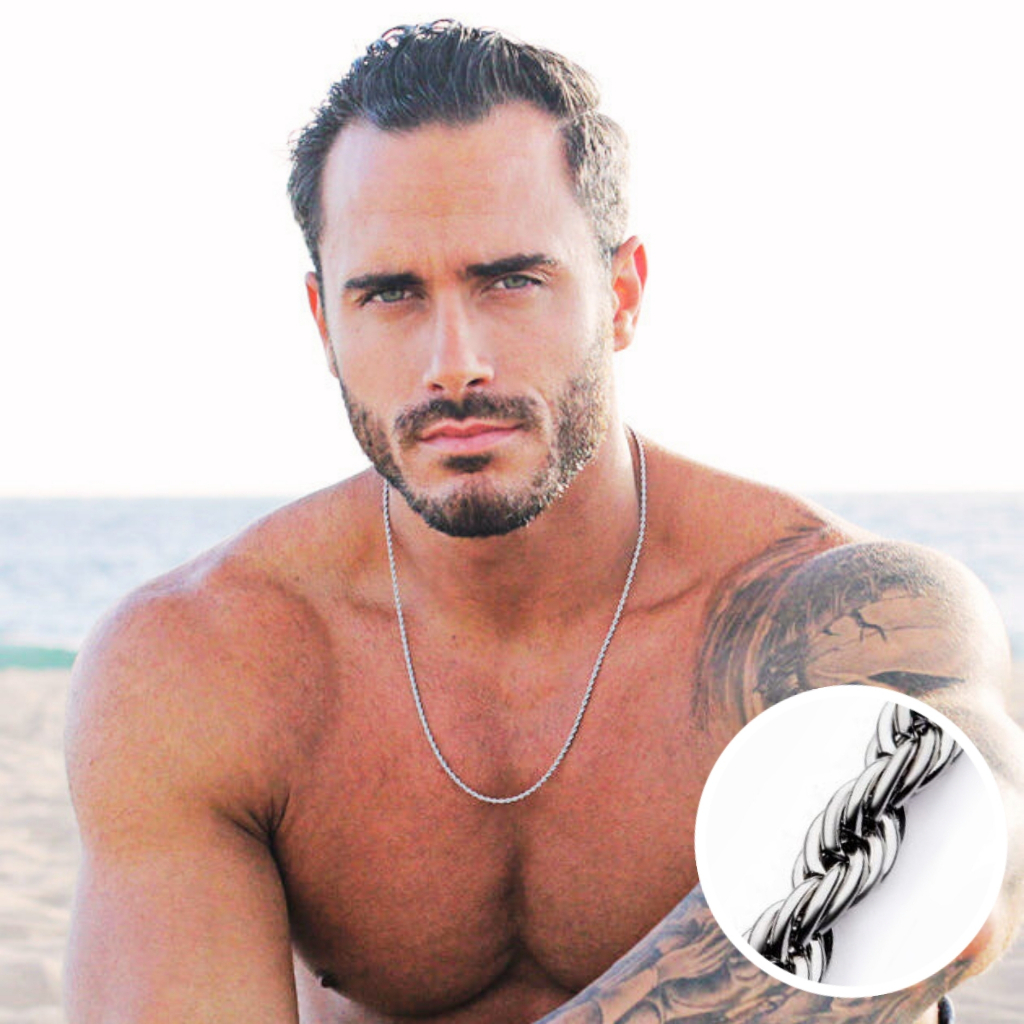 Corrente Masculina Cartier malha torcida em Aço Inoxidável 