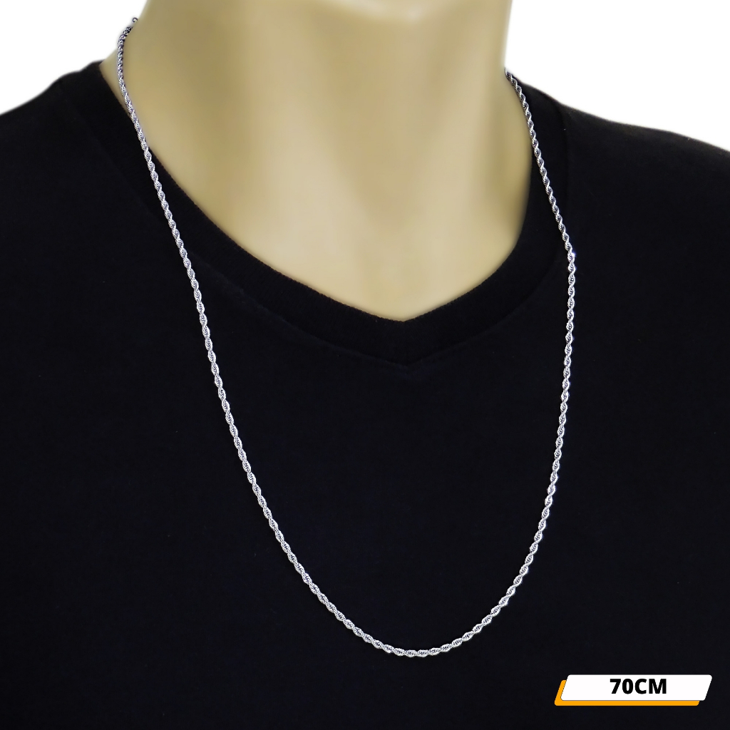 Corrente Masculina Cartier malha torcida em Aço Inoxidável 