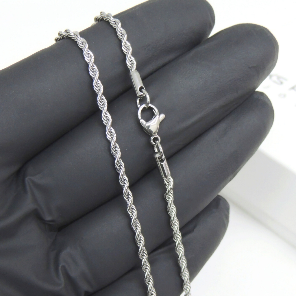 Corrente Masculina Cartier malha torcida em Aço Inoxidável 