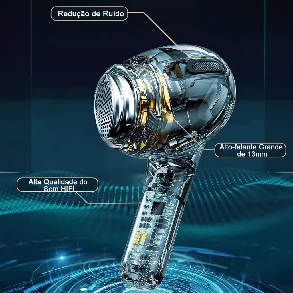 Fone De Ouvido Bluetooth 5.4 Sem Fio Wireless In-ear Com Microfone 30 mah 5 Hora