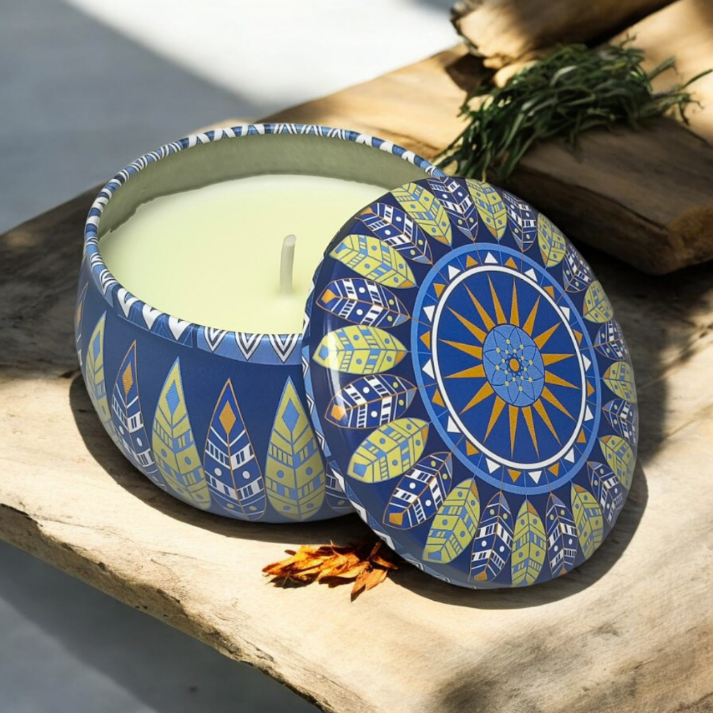 Vela Perfumada Suave em Latinha Decorada