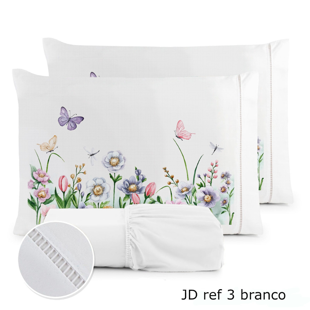 Jogo de Lençol Obra Prima em Micropercal 400 Fios 3 peças - Solteiro / Casal / Queen / King