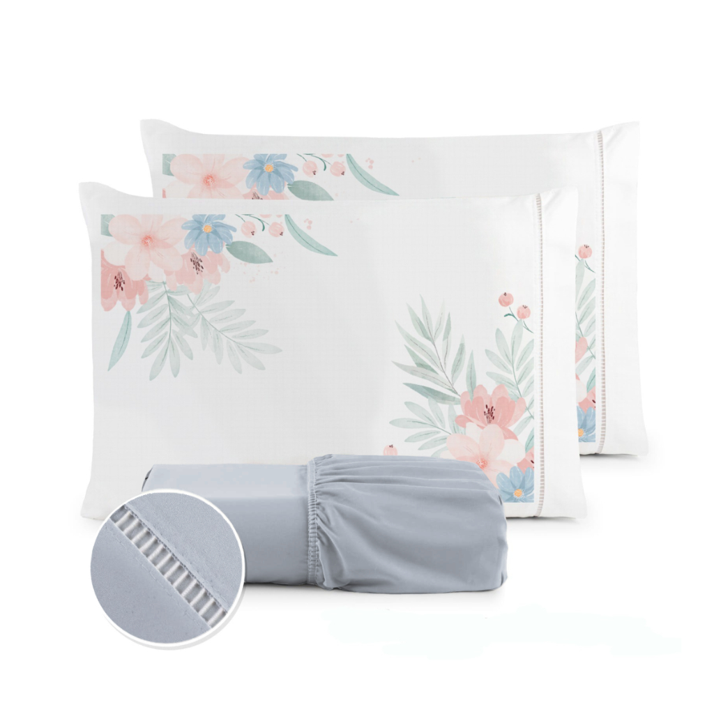 Jogo de Lençol Obra Prima em Micropercal 400 Fios 3 peças - Solteiro / Casal / Queen / King