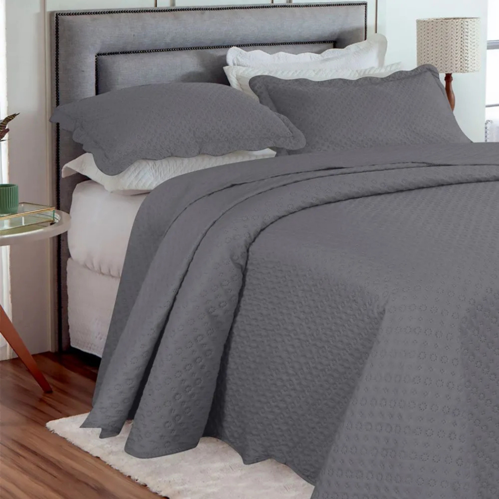 Kit Cobre leito Dupla face com porta-travesseiro- 3 peças - Casa, Queen e King