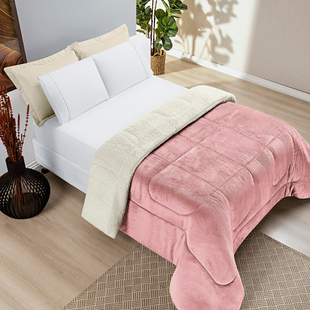 Cobertor Quentinho Dupla Face - Solteiro, Queen e King