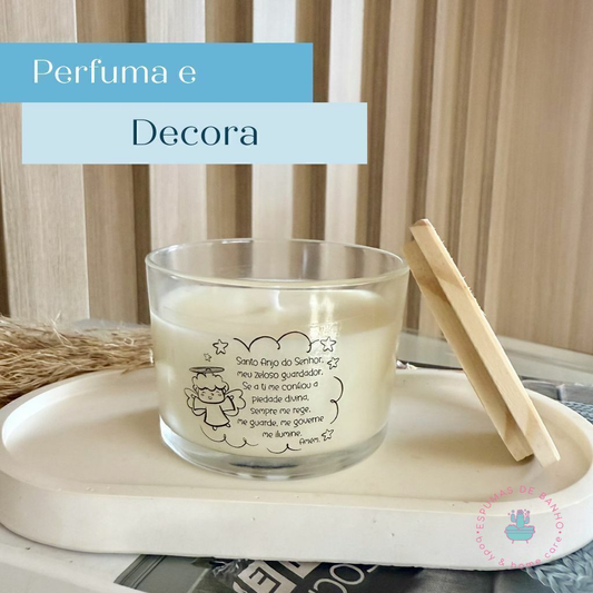 Vela vegana perfumada Oração Anjo da Guarda - 100g