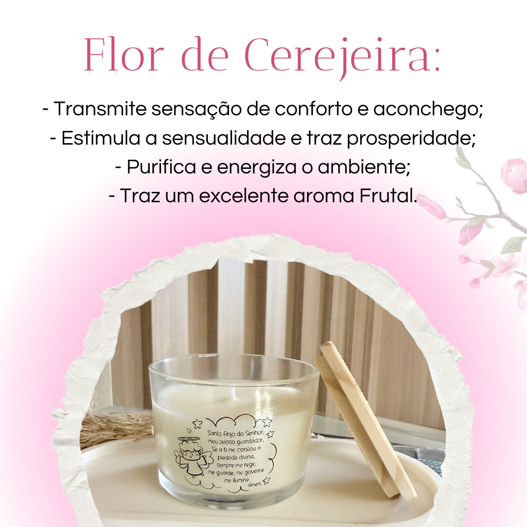 Vela vegana perfumada Oração Anjo da Guarda - 100g