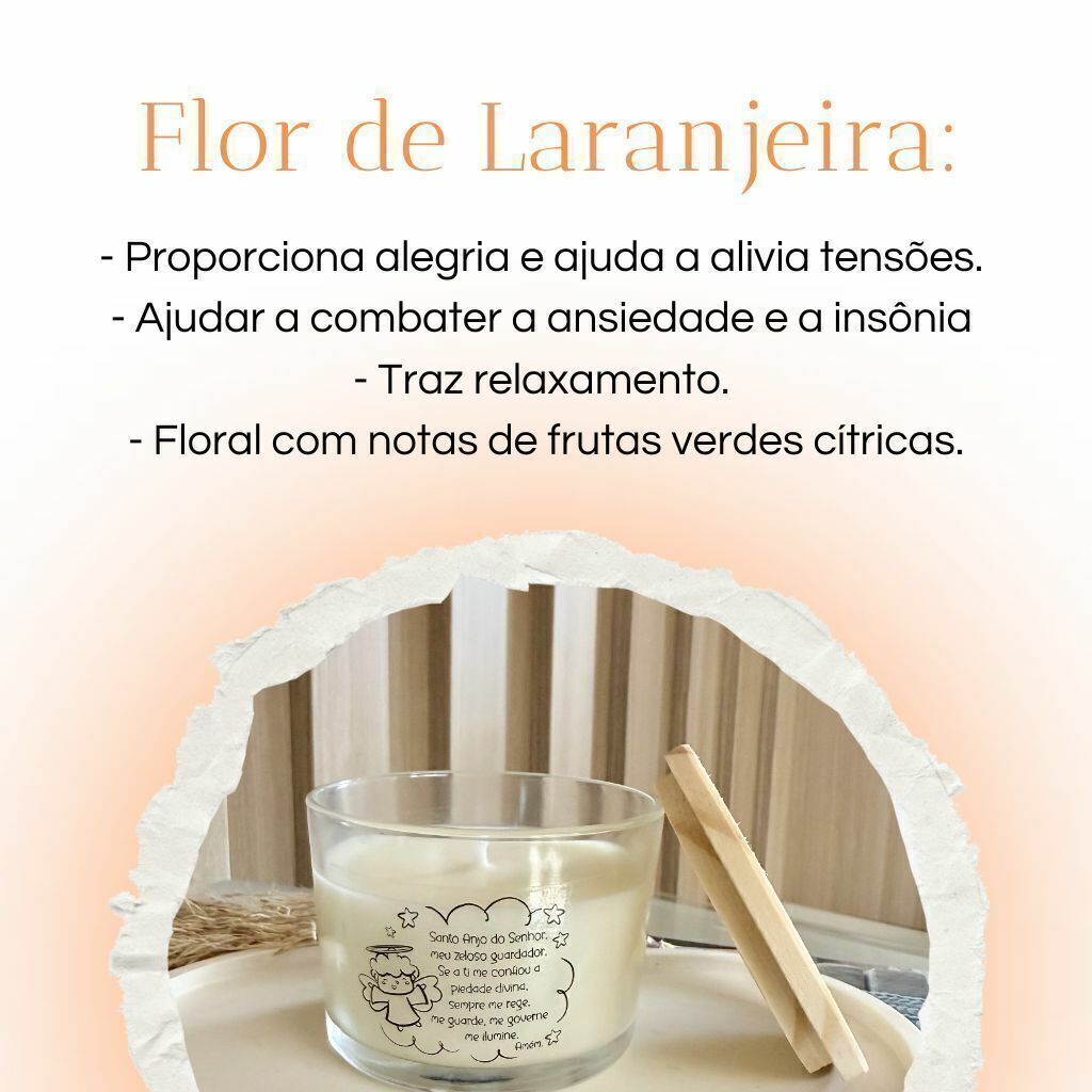 Vela vegana perfumada Oração Anjo da Guarda - 100g
