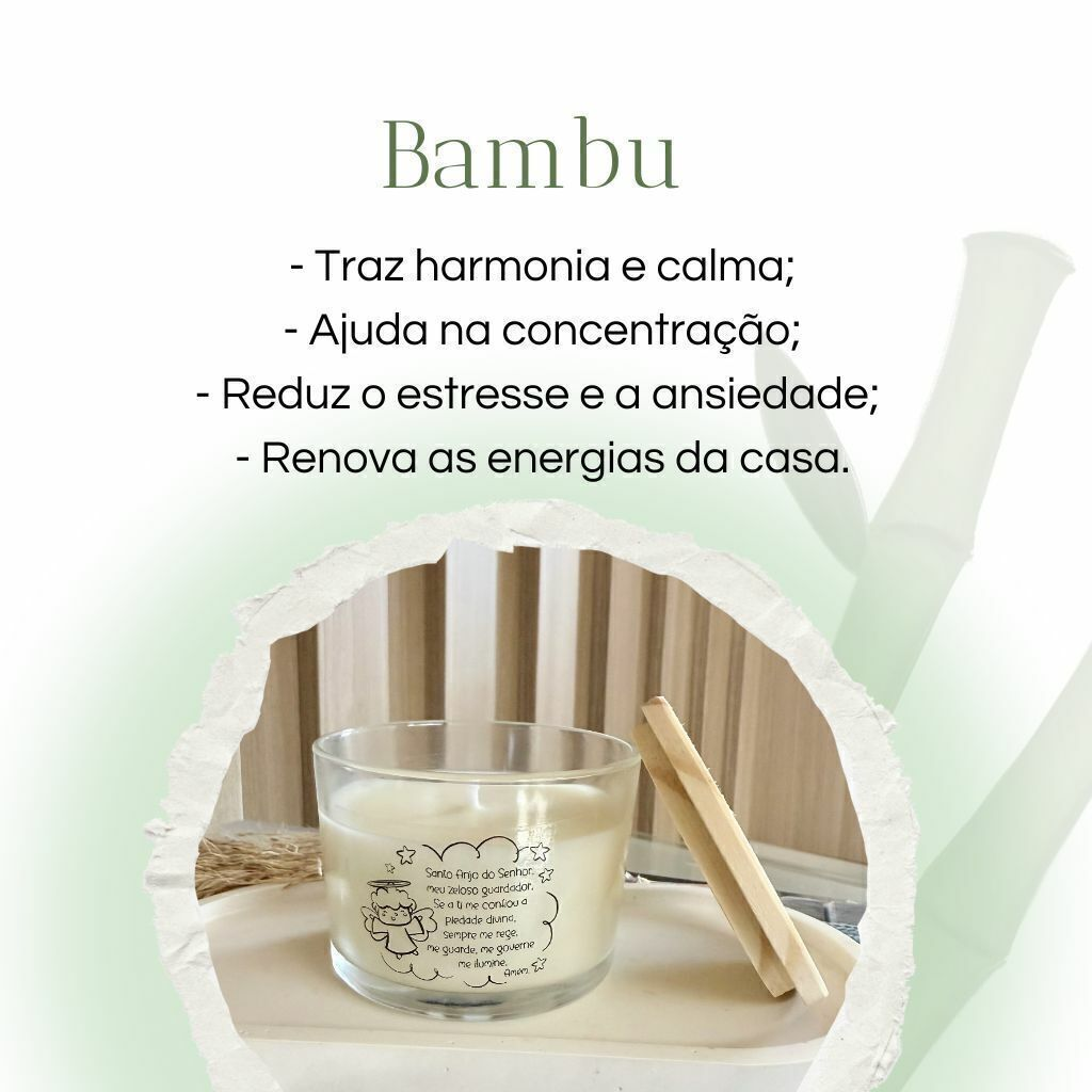 Vela vegana perfumada Oração Anjo da Guarda - 100g