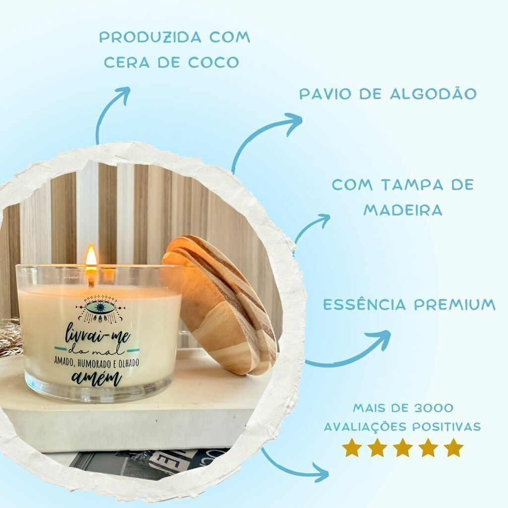 Vela perfumada vegana Olho Grego