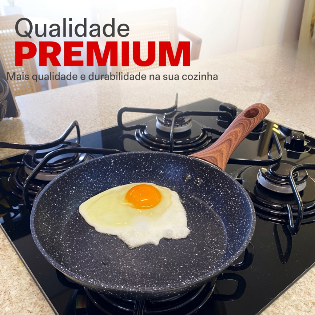 Jogo Panelas Cerâmica Antiaderente Premium com Tampa 4 Peças 