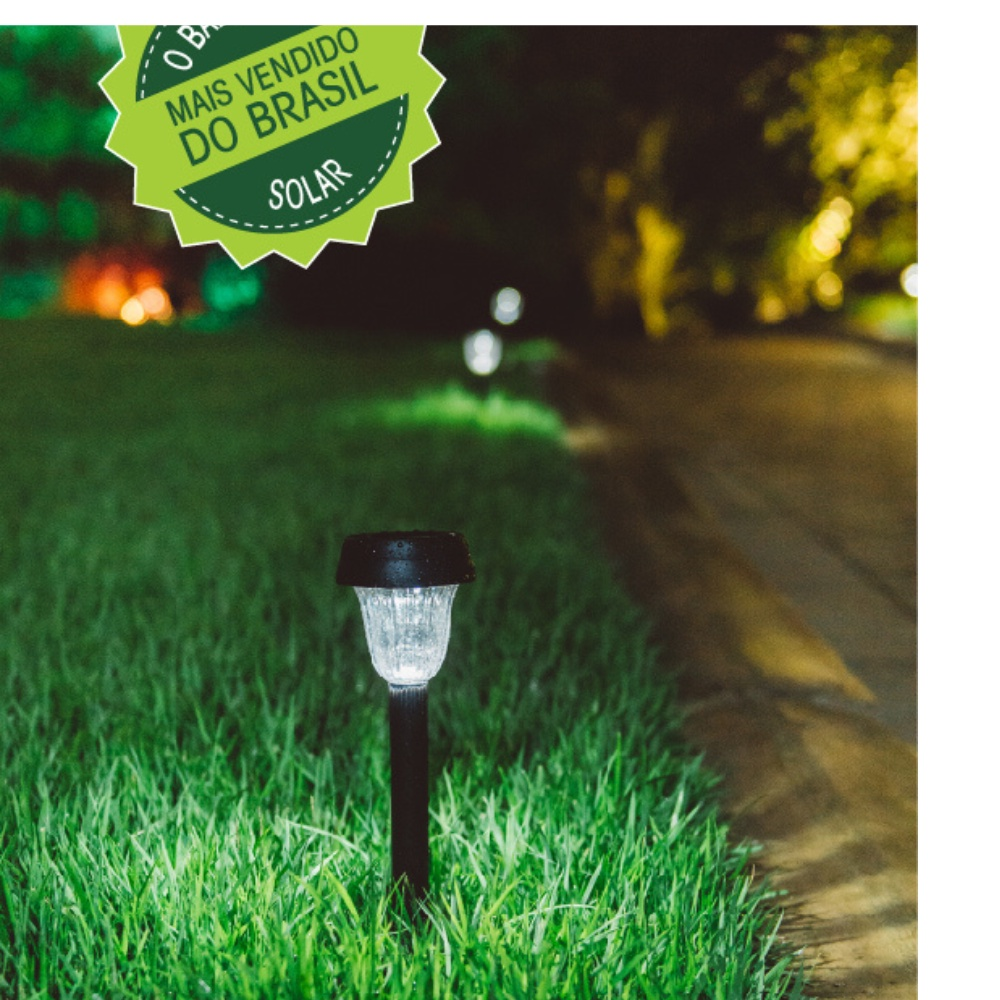 Kit Com 3 Peças Espeto Para Jardim Luz Solar Ecoforce 18606 ABS Branco Frio 6000k