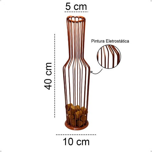 3 Garrafas Porta-Rolhas Aramadas em diferentes formatos