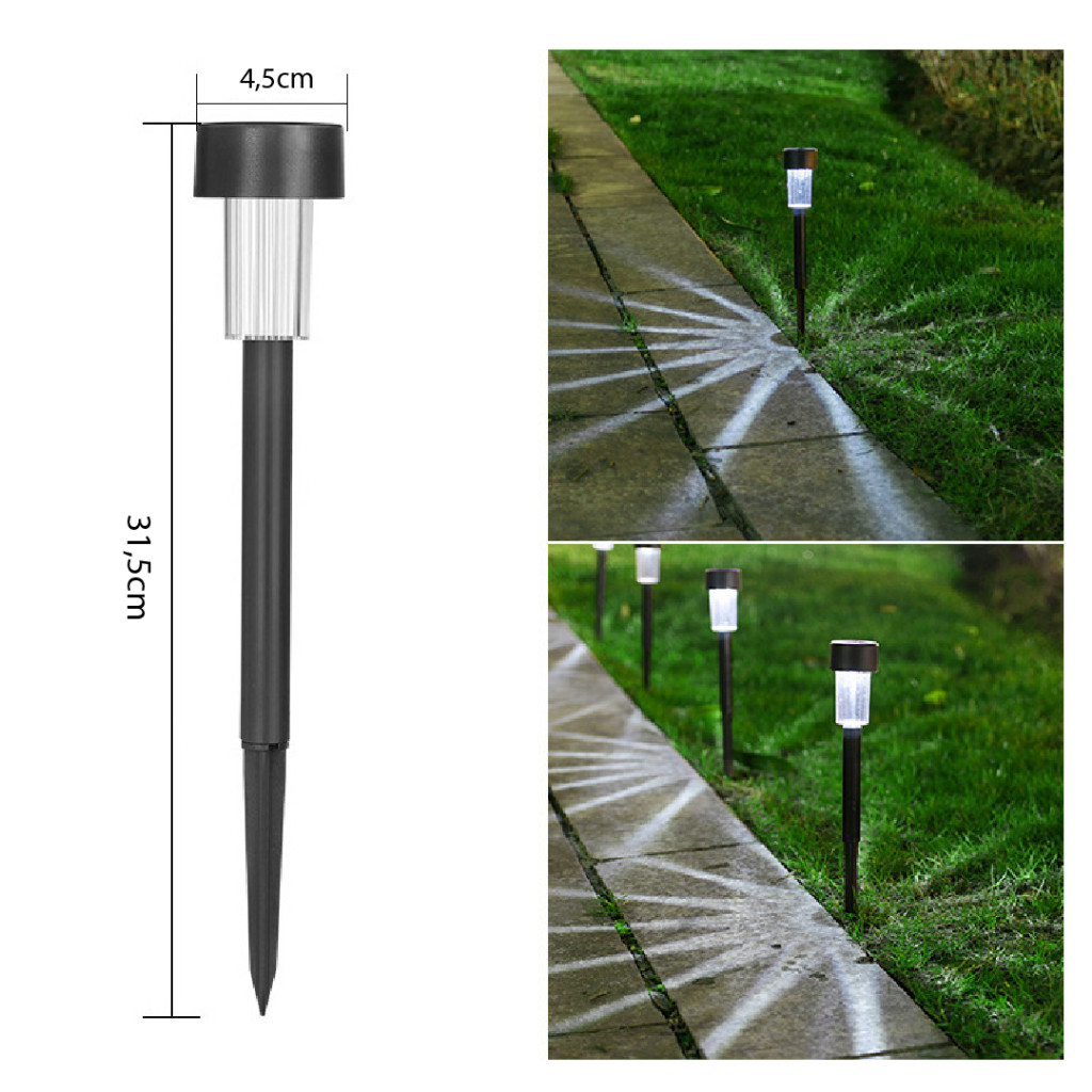 Kit Luminária Espeto Jardim Luz Solar Prova D'água