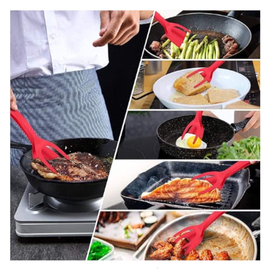 Pinças com Espátula para ovos e omeletes