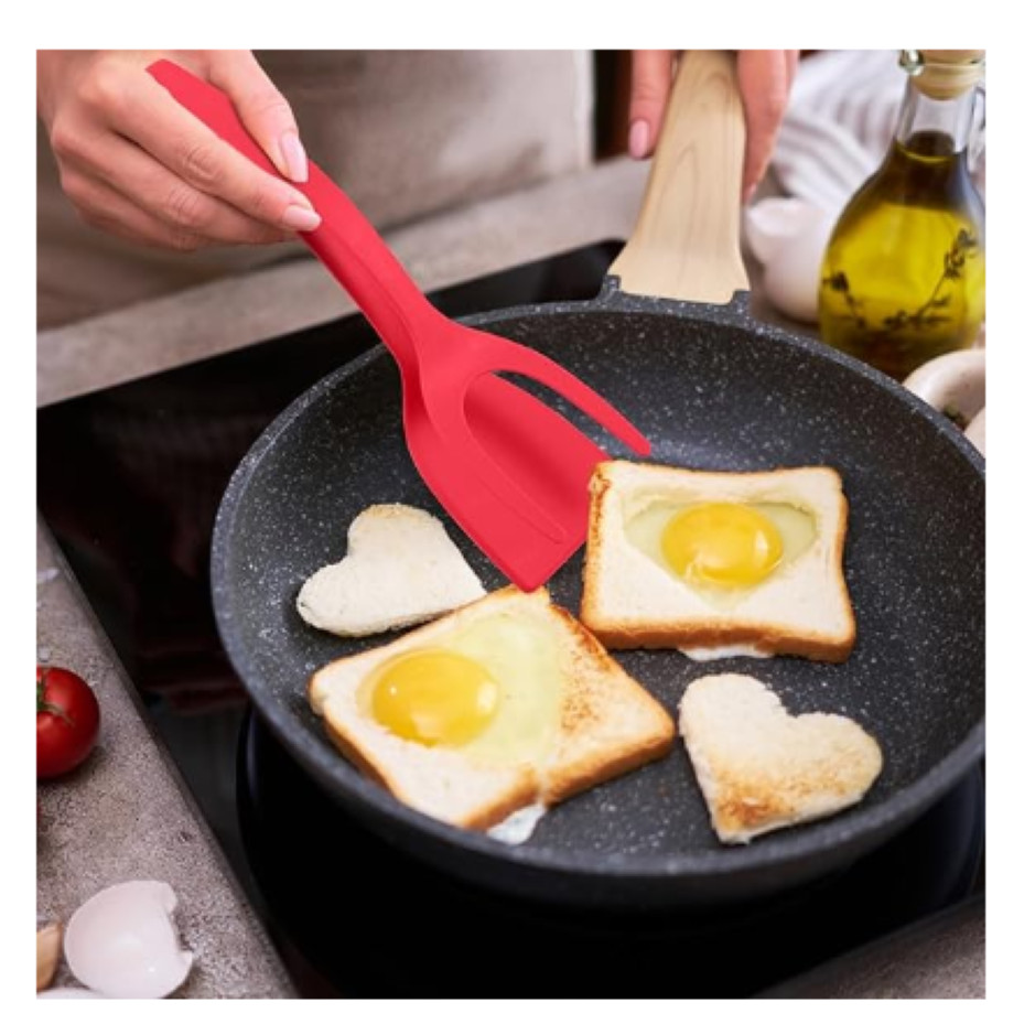 Pinças com Espátula para ovos e omeletes